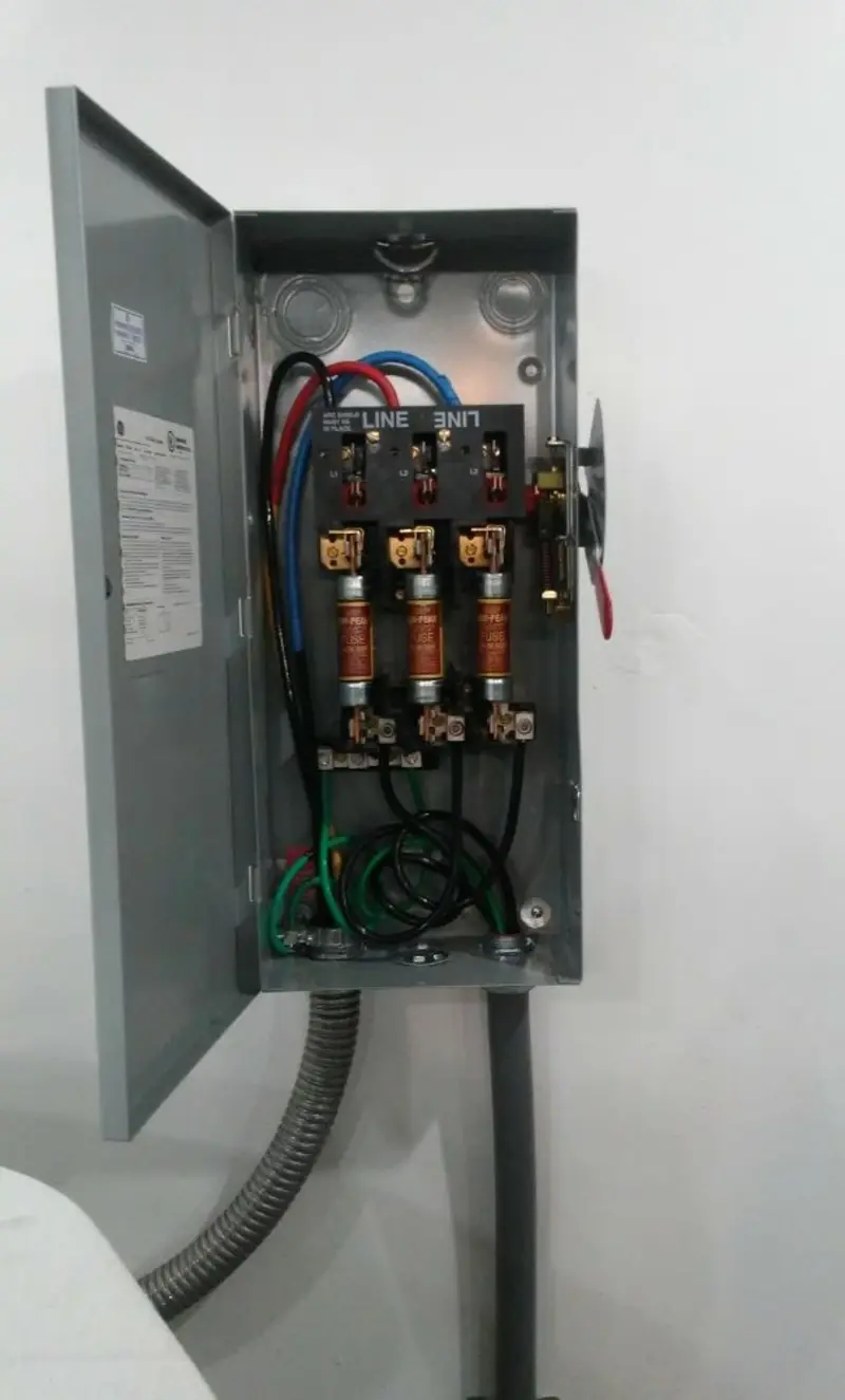 Three-phase disconnect switch installed for Electrical Wiring & Rewiring in Alexandria